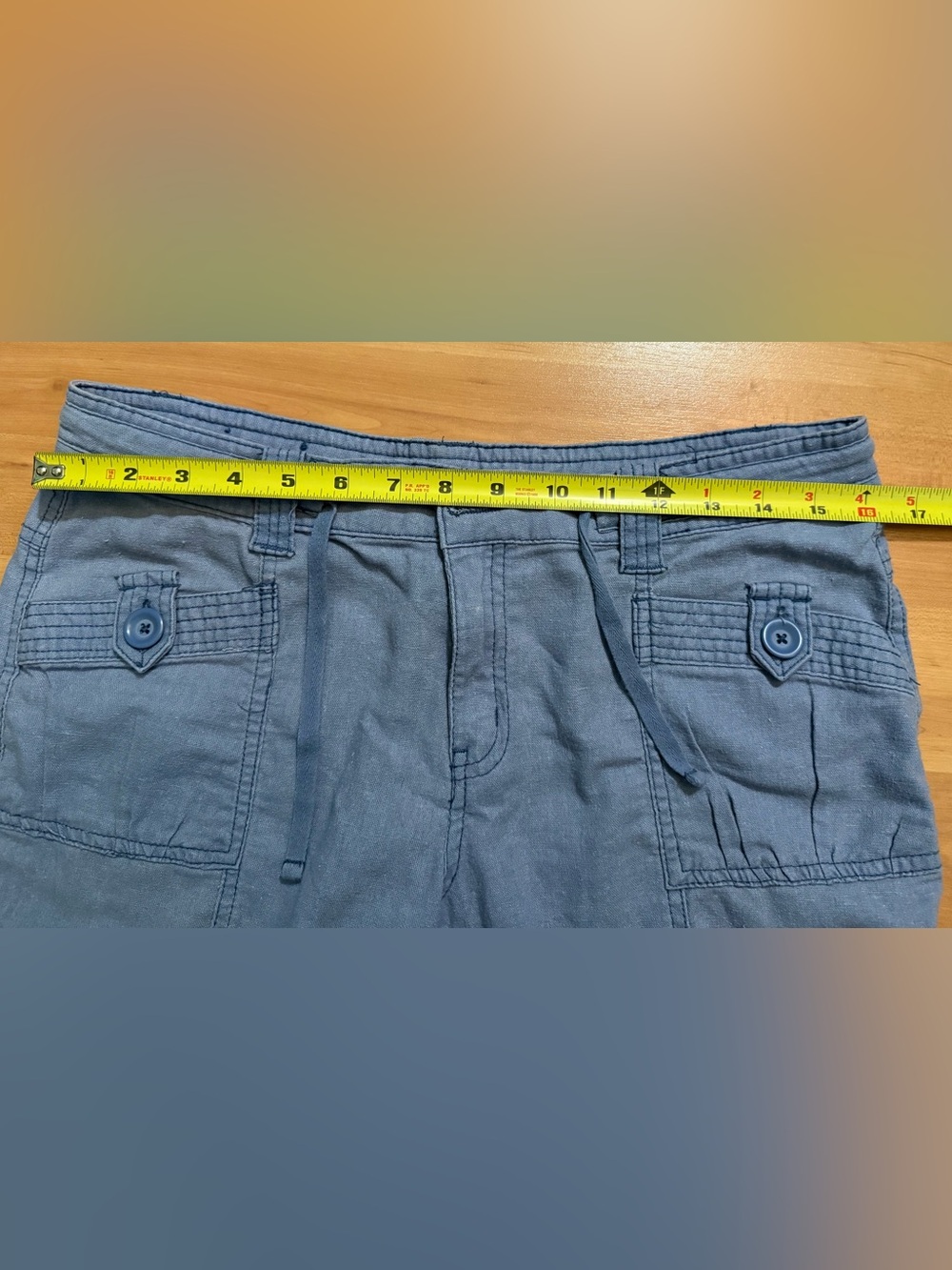 Light Blue Cargo Capris - Picture 3 of 5